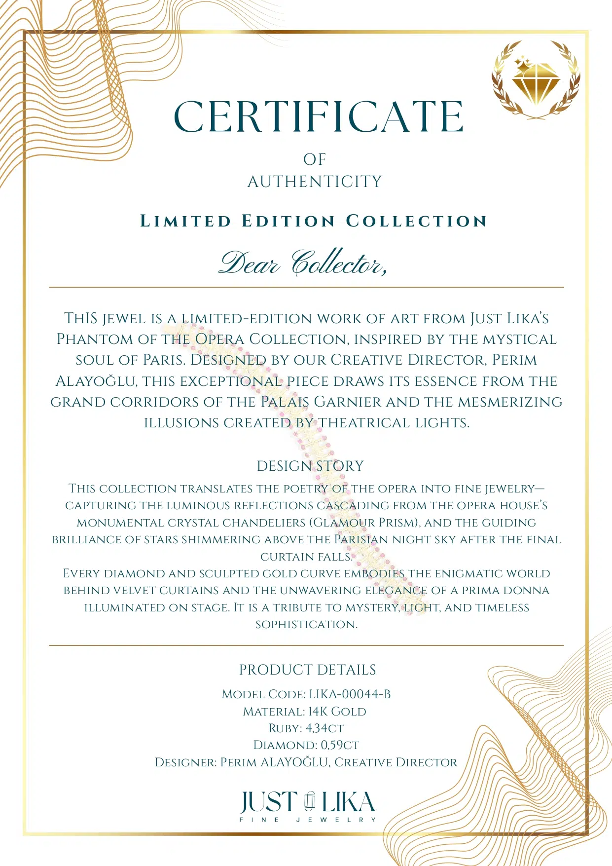 Limited Edition Certification - LIKA-00044-B