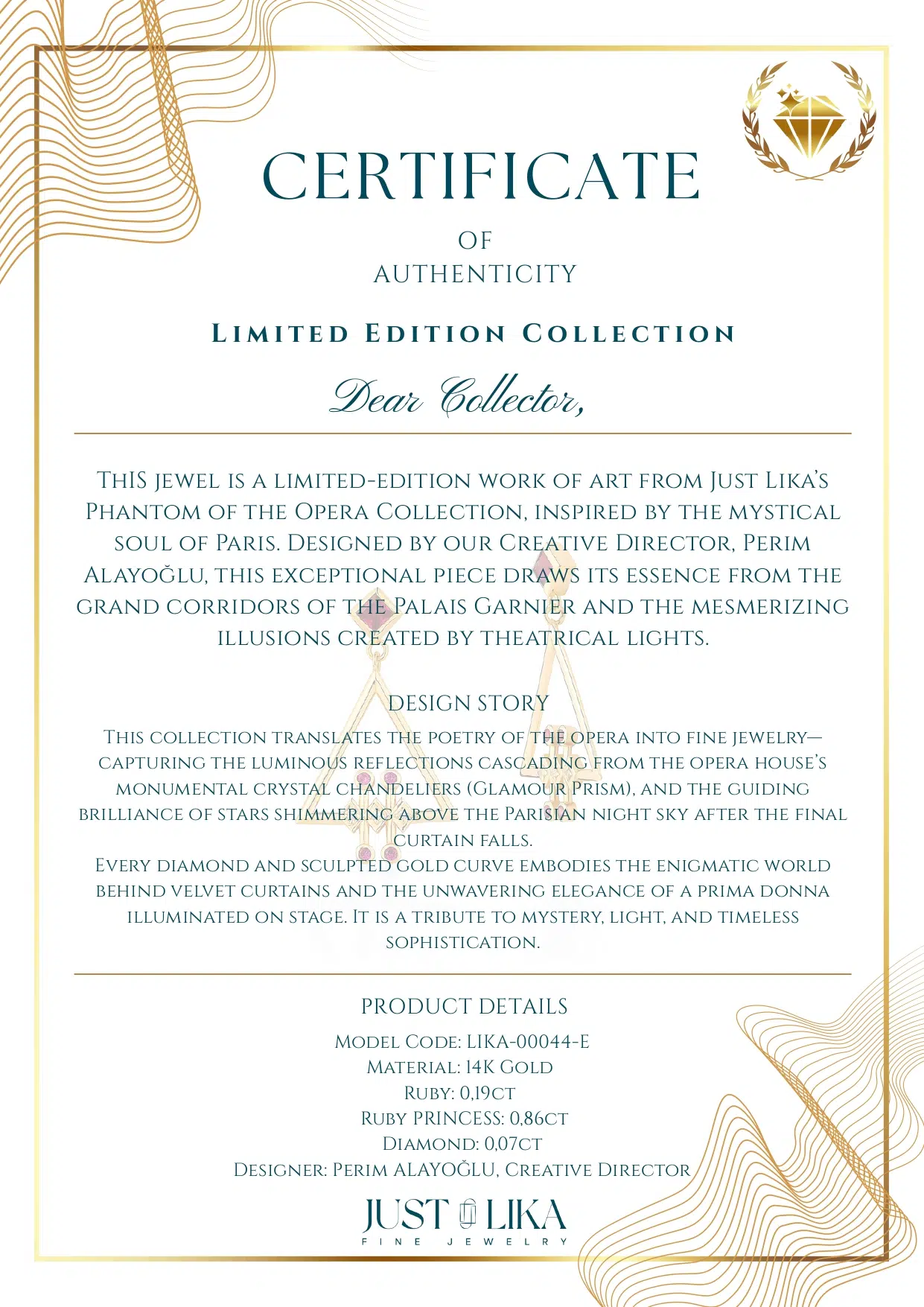 Limited Edition Certification - LIKA-00044-E