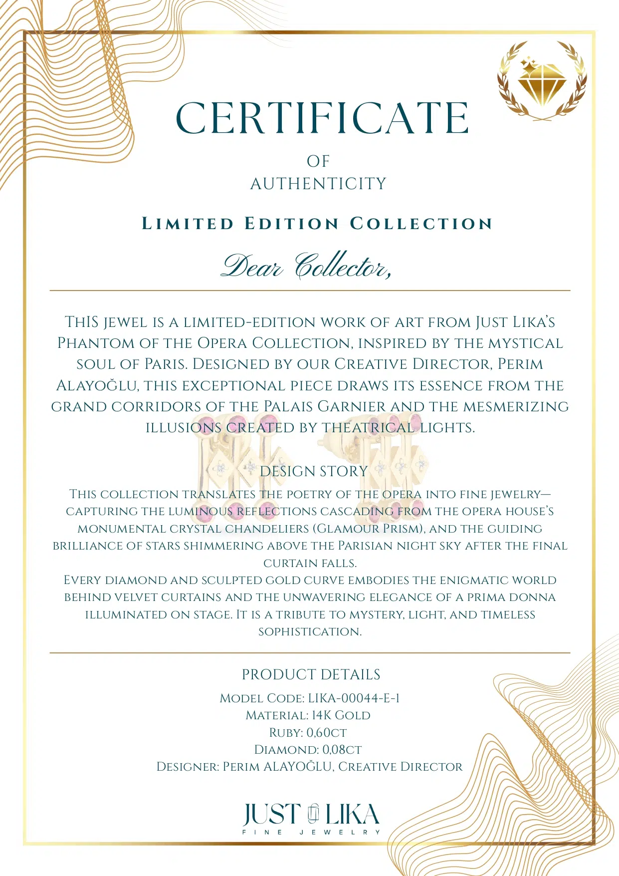 Limited Edition Certification - LIKA-00044-E-1